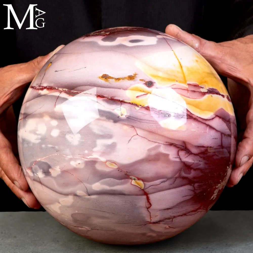 Large Sphere in Natural Australian Mookaite – Multicolored Jasper